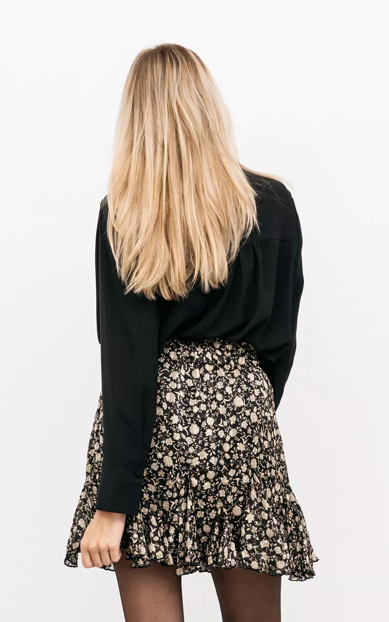 Bluse mit Zierknöpfen Schwarz