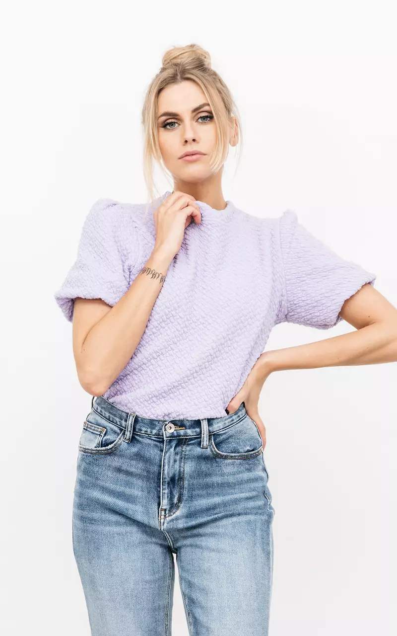 Top with balloon sleeves Lilac