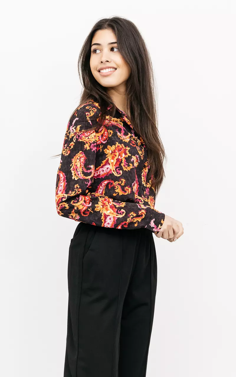 Blouse with print Black Pink