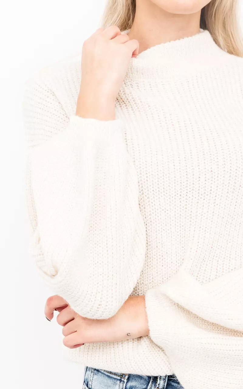 Sweater with round neck Cream