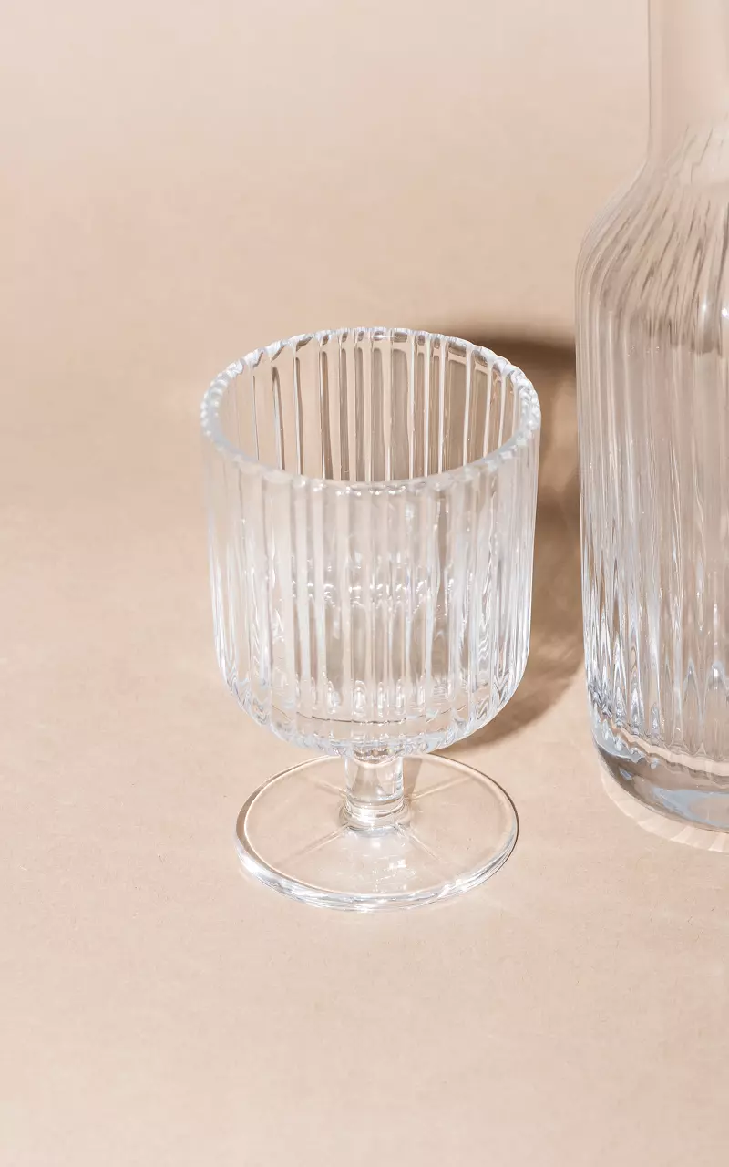 Wijnglas met reliëf Transparant