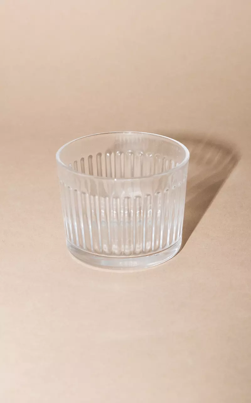 Set van twee glazen met reliëf Transparant