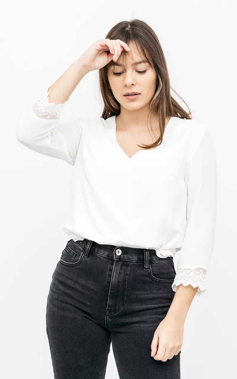 Blouse with low back White