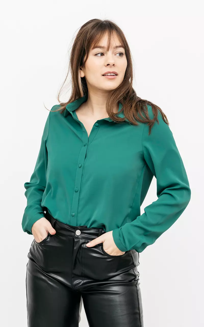 Blouse with lace details Green