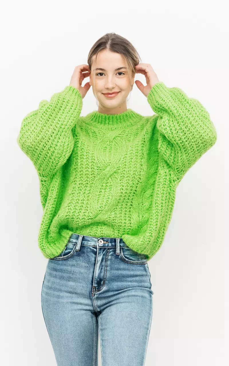 Chunky knit sweater Light Green