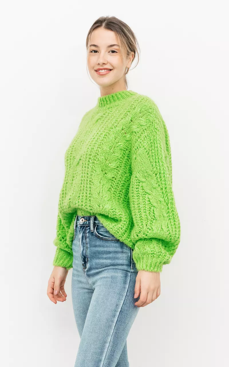 Chunky knit sweater Light Green