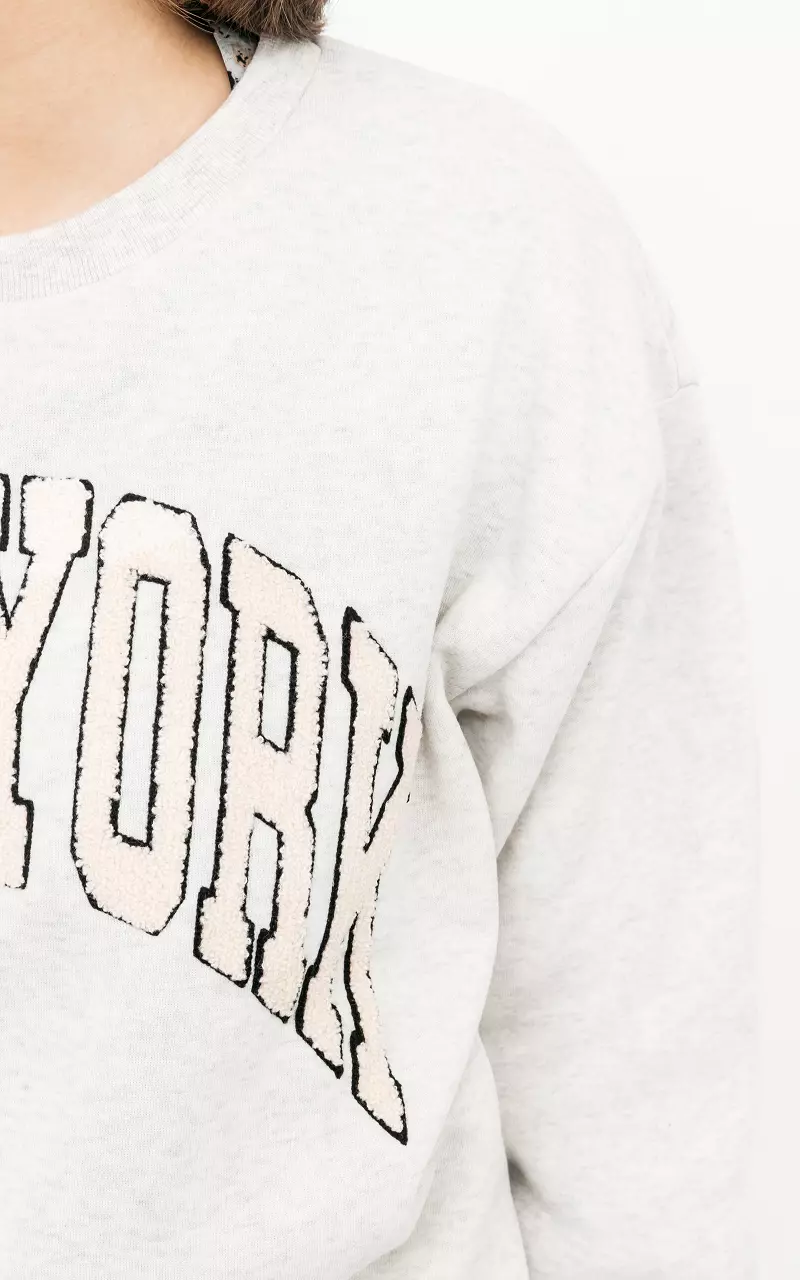 Trui 'New York' Lichtgrijs Creme