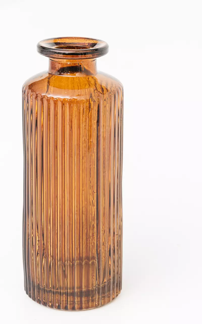 Patterned glass vase Brown