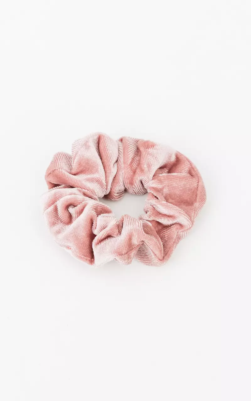 Velvet look scrunchie Mauve Pink