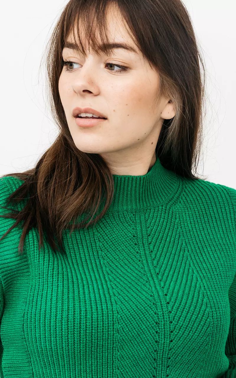 Sweater with shoulder pads Green