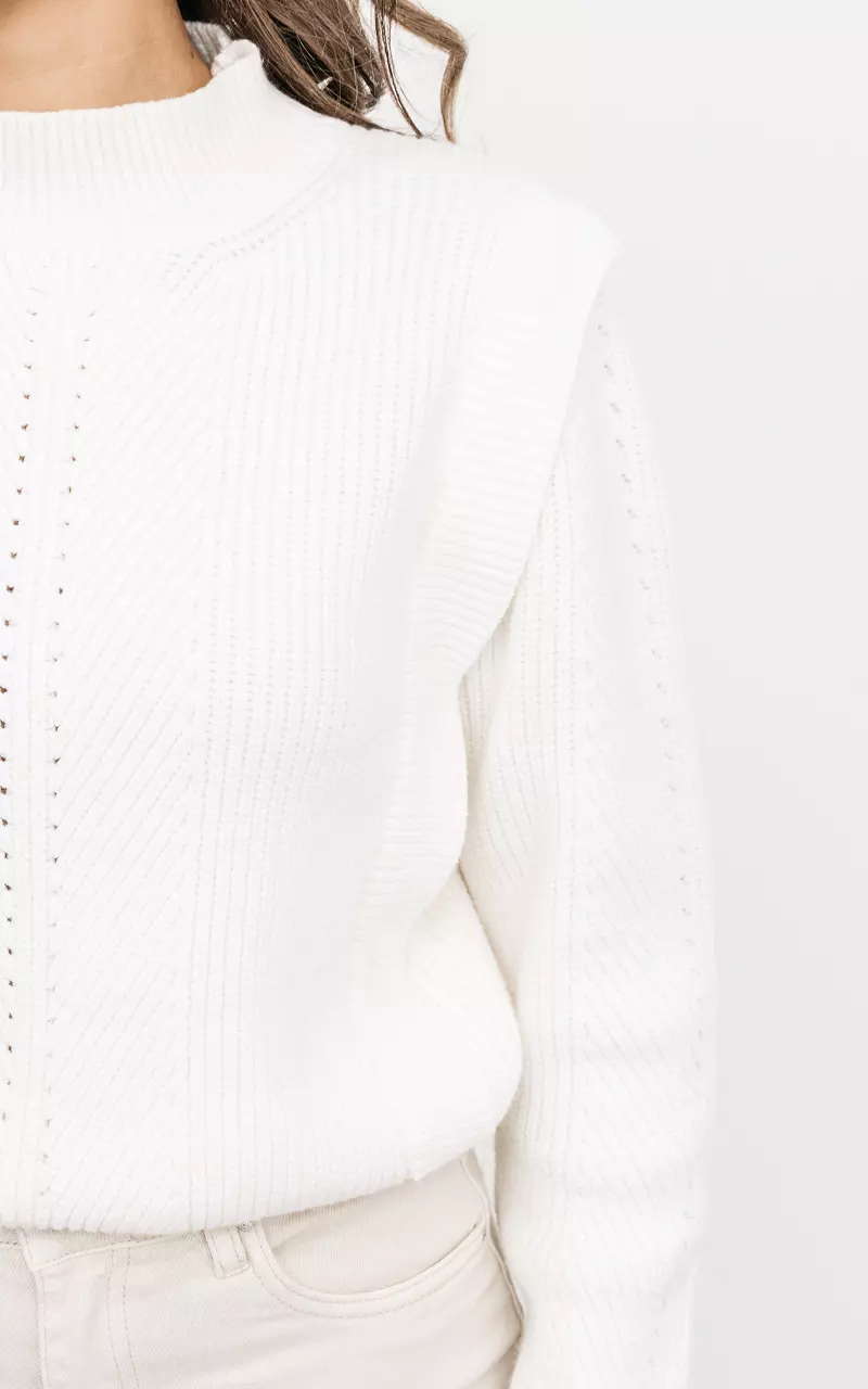 Pullover mit Schulterdetail Weiß