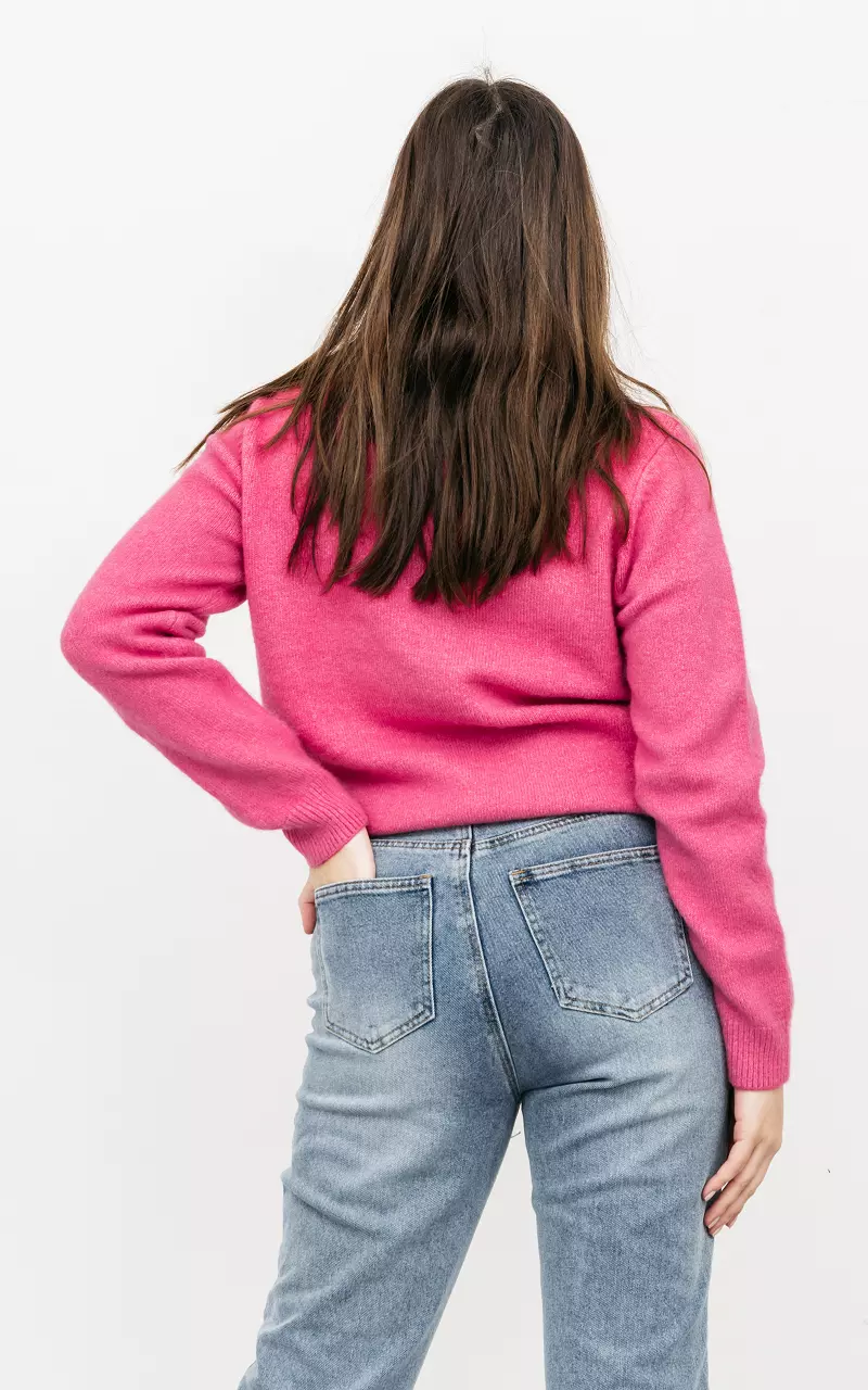 Warmer Pullover "OFF PISTE" für die kalten Tage Pink Weiß