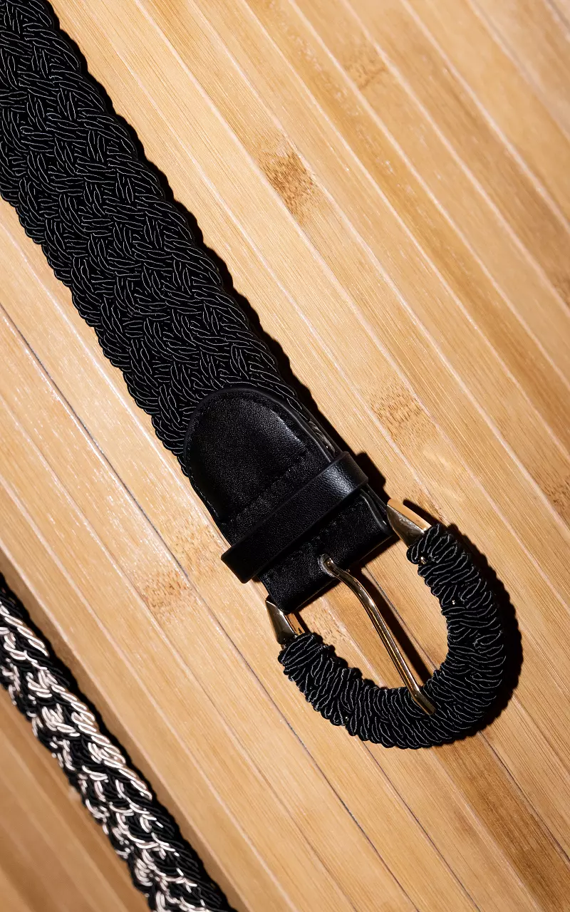 Braided belt with round clasp Black