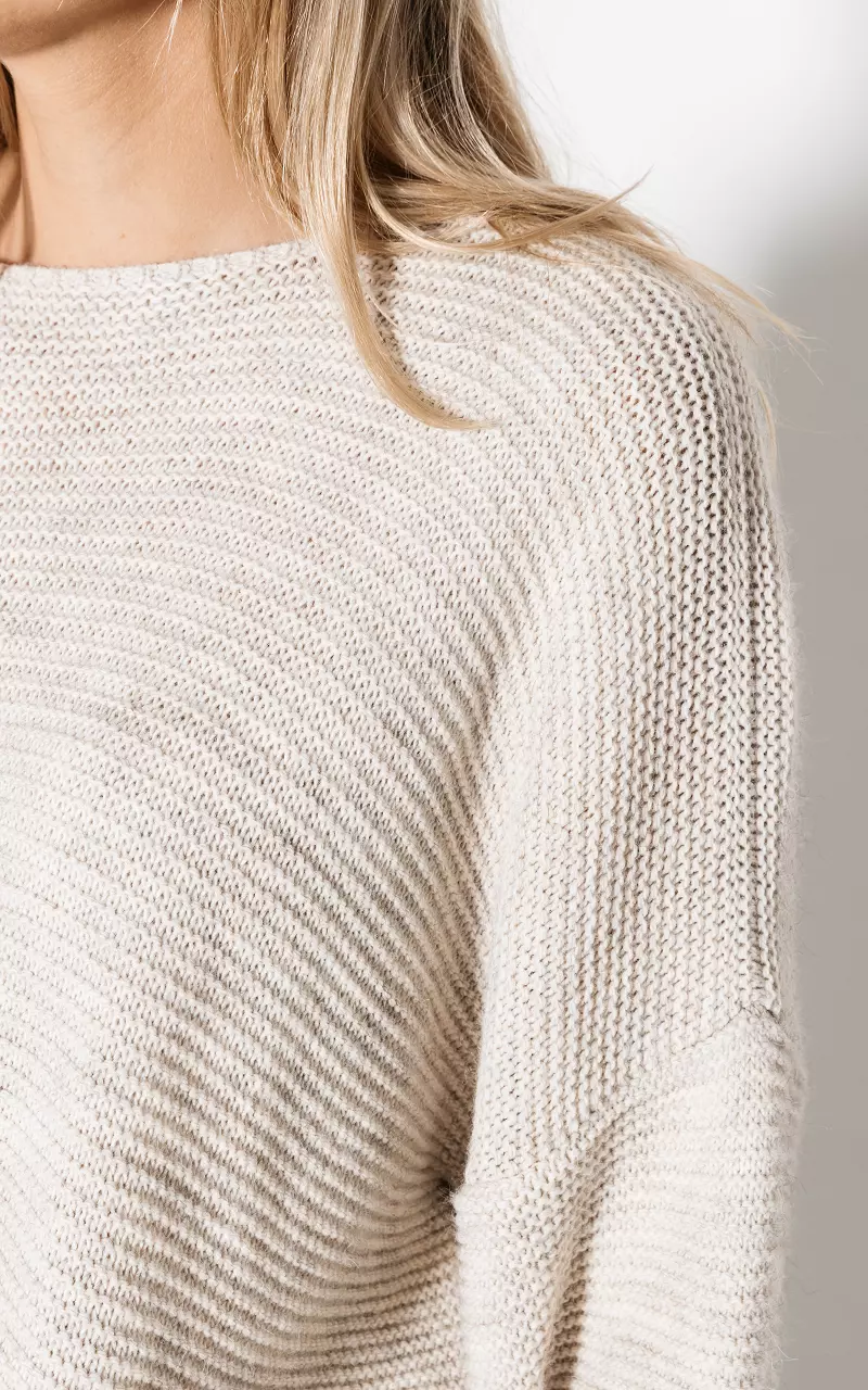 Sweater with round neck Cream