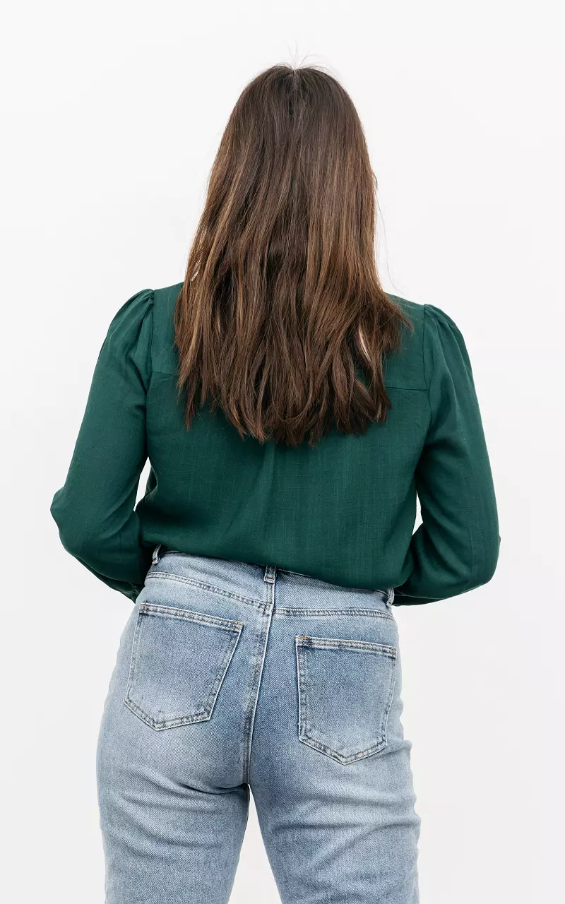 Romantische Bluse mit Spitzen-Details Grün