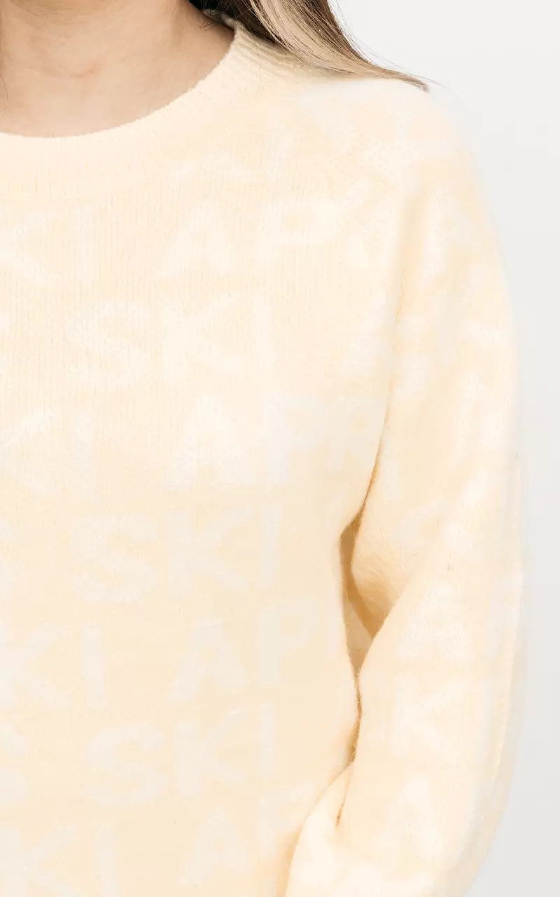 "Apres ski" Sweater  Yellow White