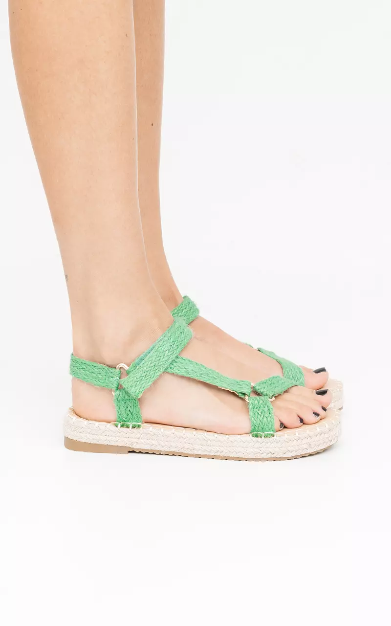Sandals with velcro closure Green