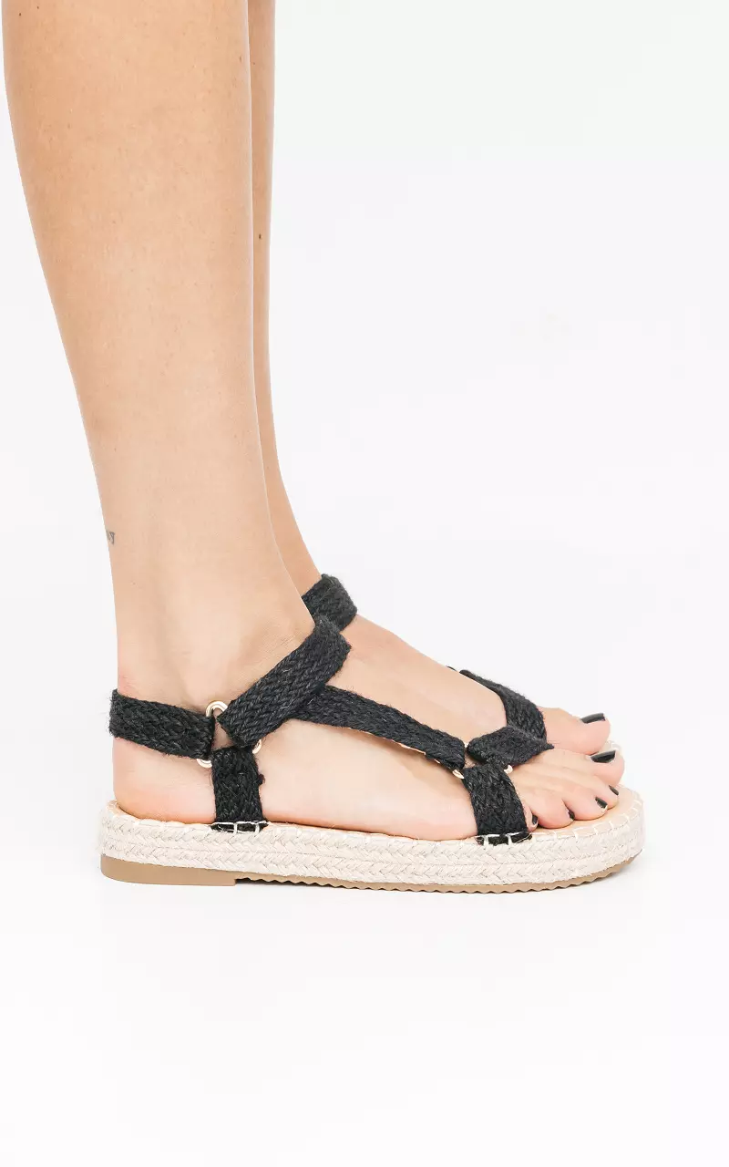 Sandals with velcro closure Black