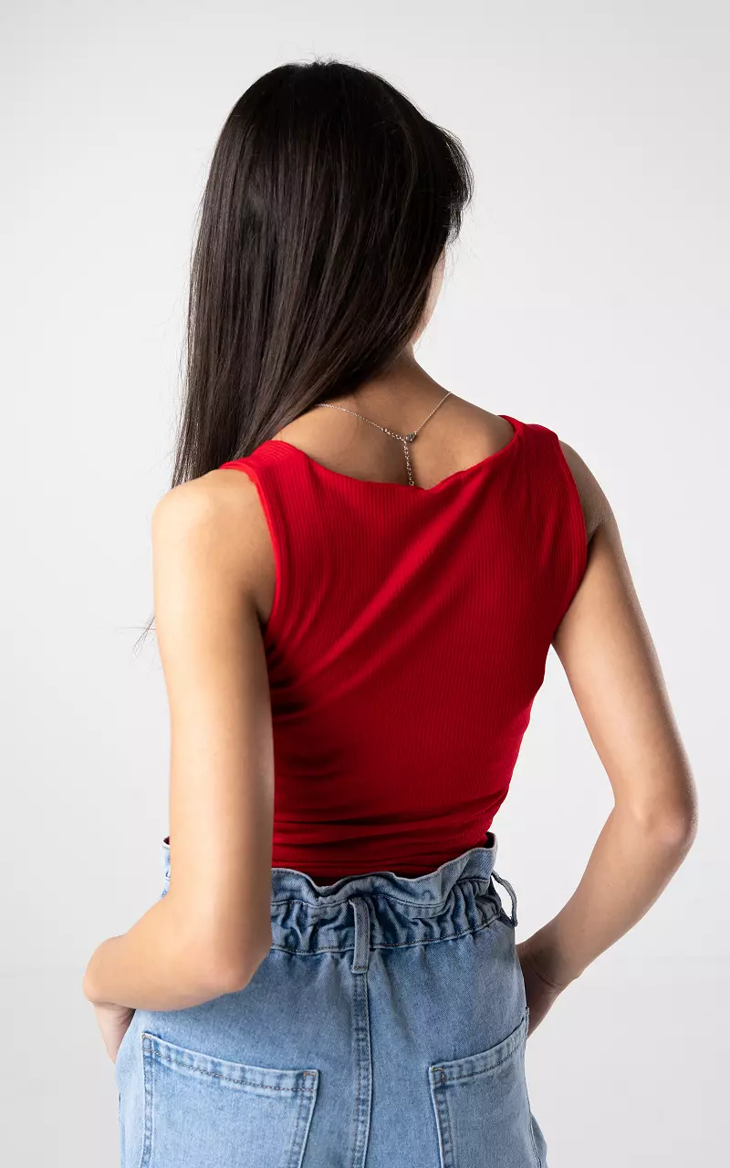 Tank top with a square neckline Red