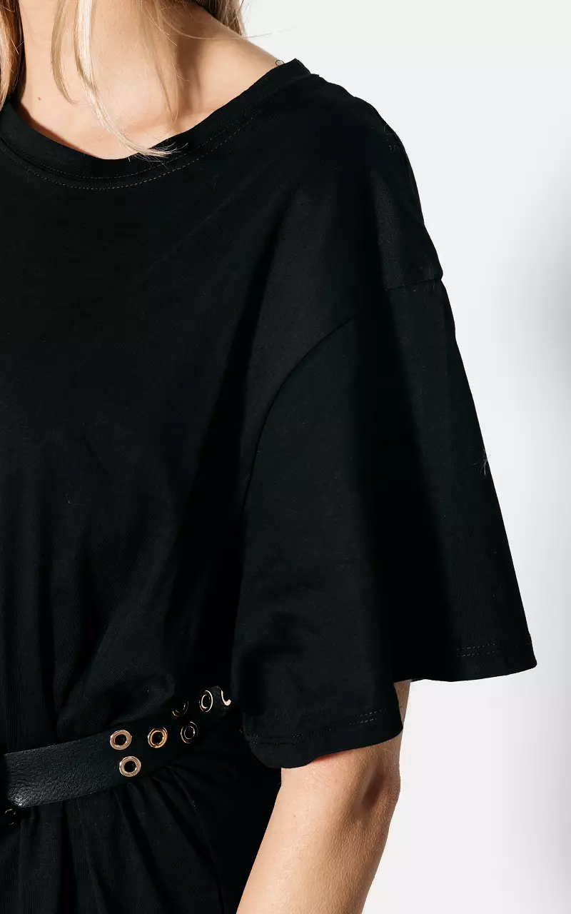 Basic jurk met ronde hals Zwart