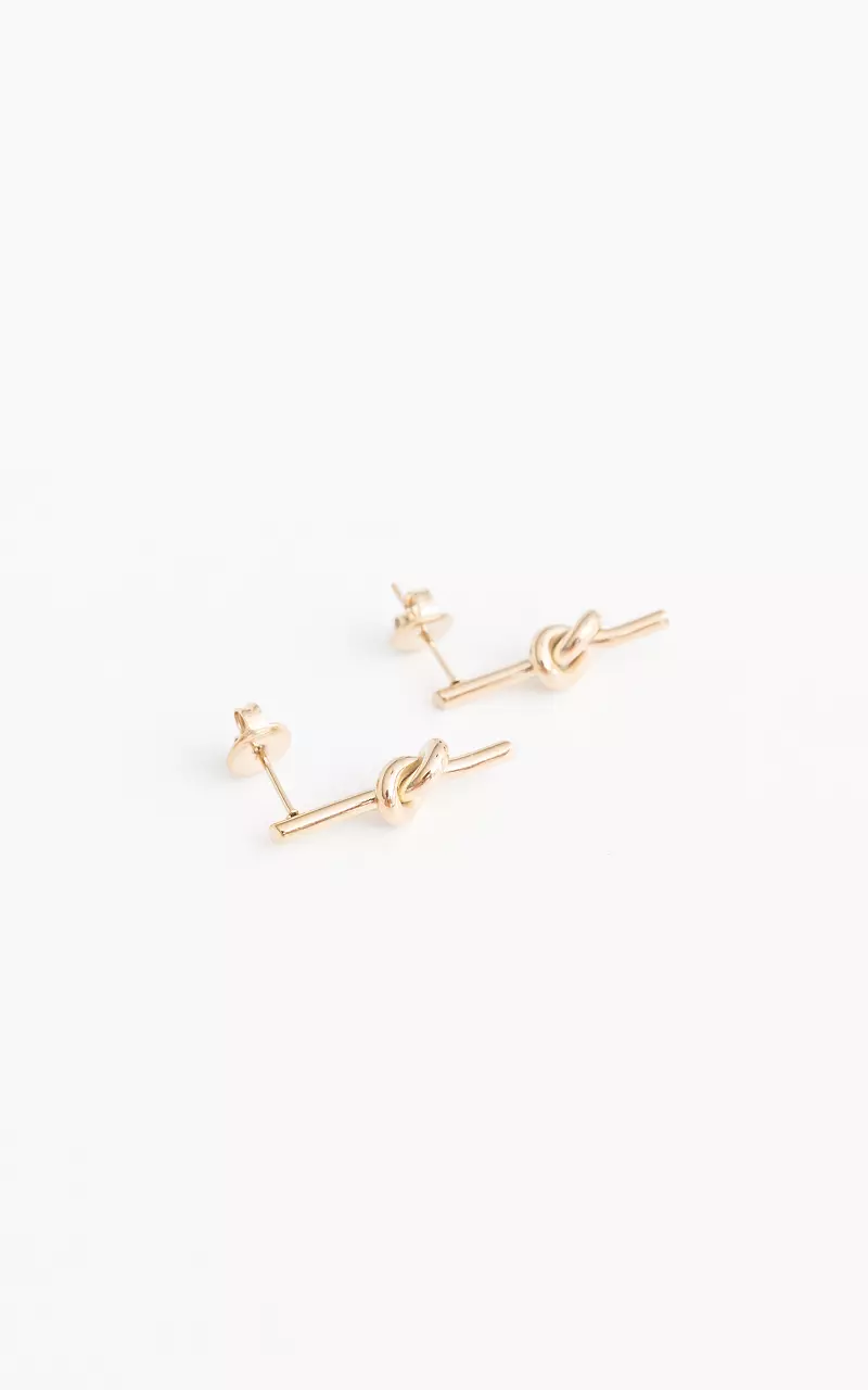 Gold-coated earrings with knot Gold