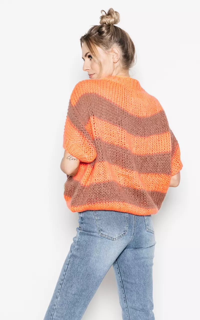 Short sleeve sweater Orange Brown