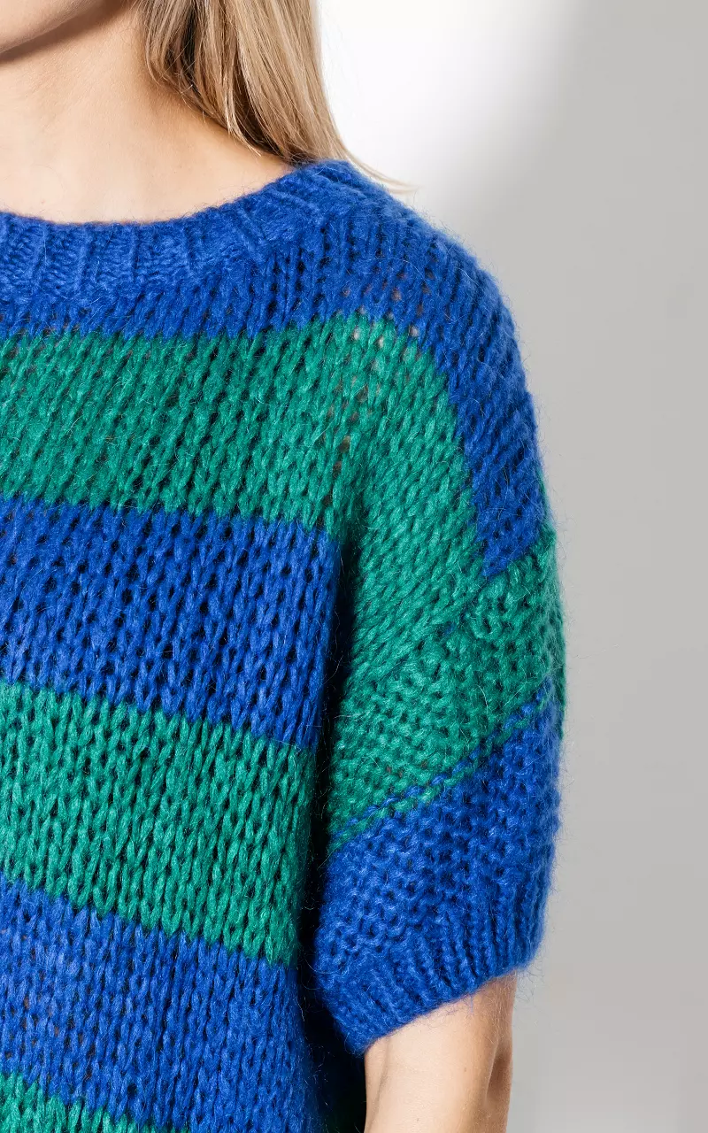 Short sleeve sweater Blue Green