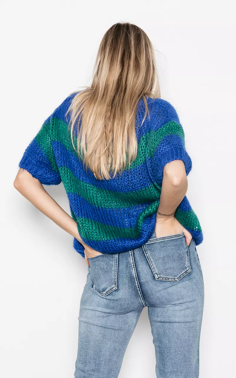 Short sleeve sweater Blue Green