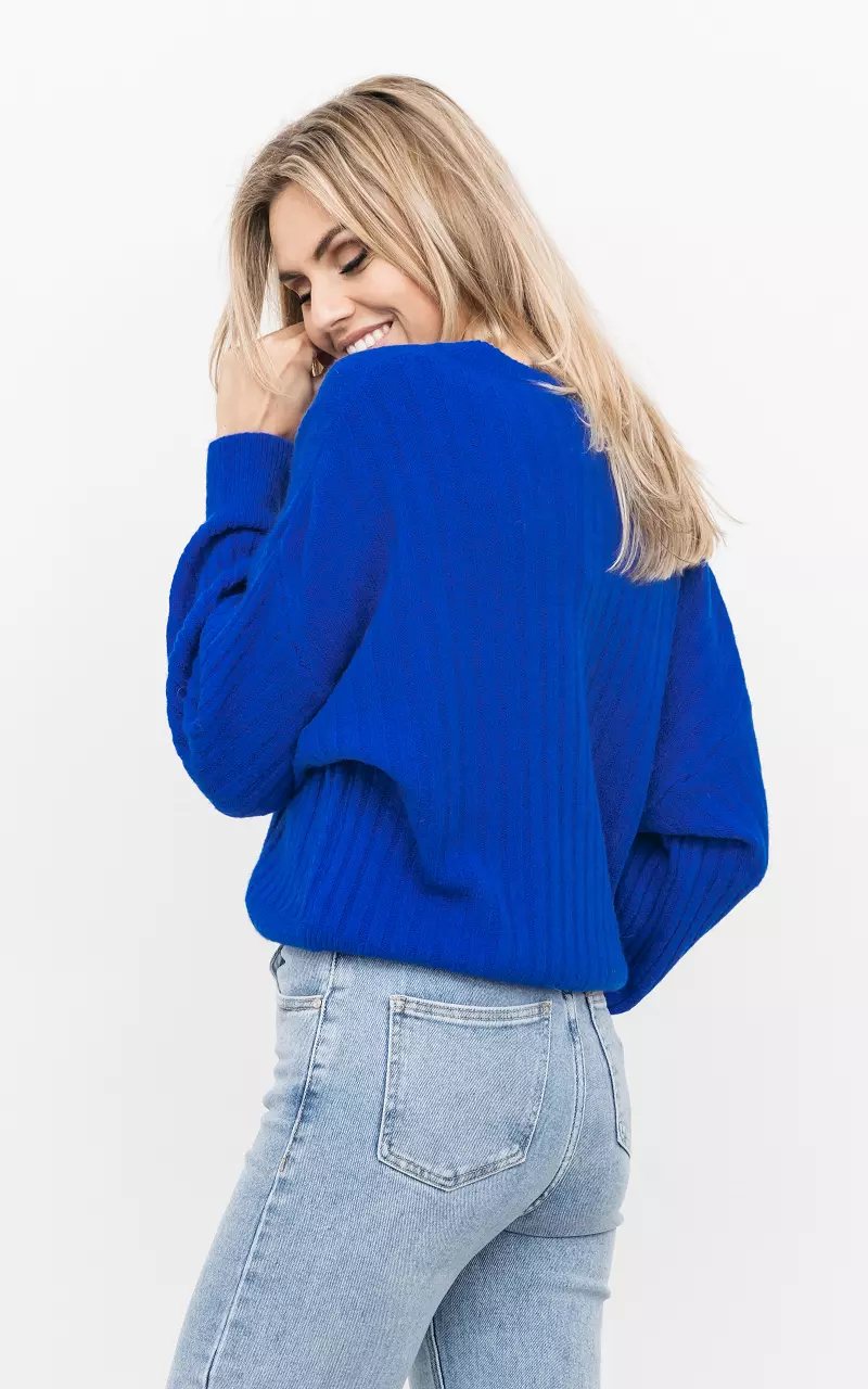 Trui met v-hals Blauw