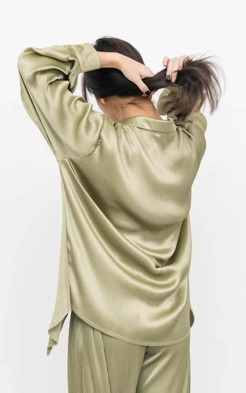 Blouse met satijnen look Lichtgroen