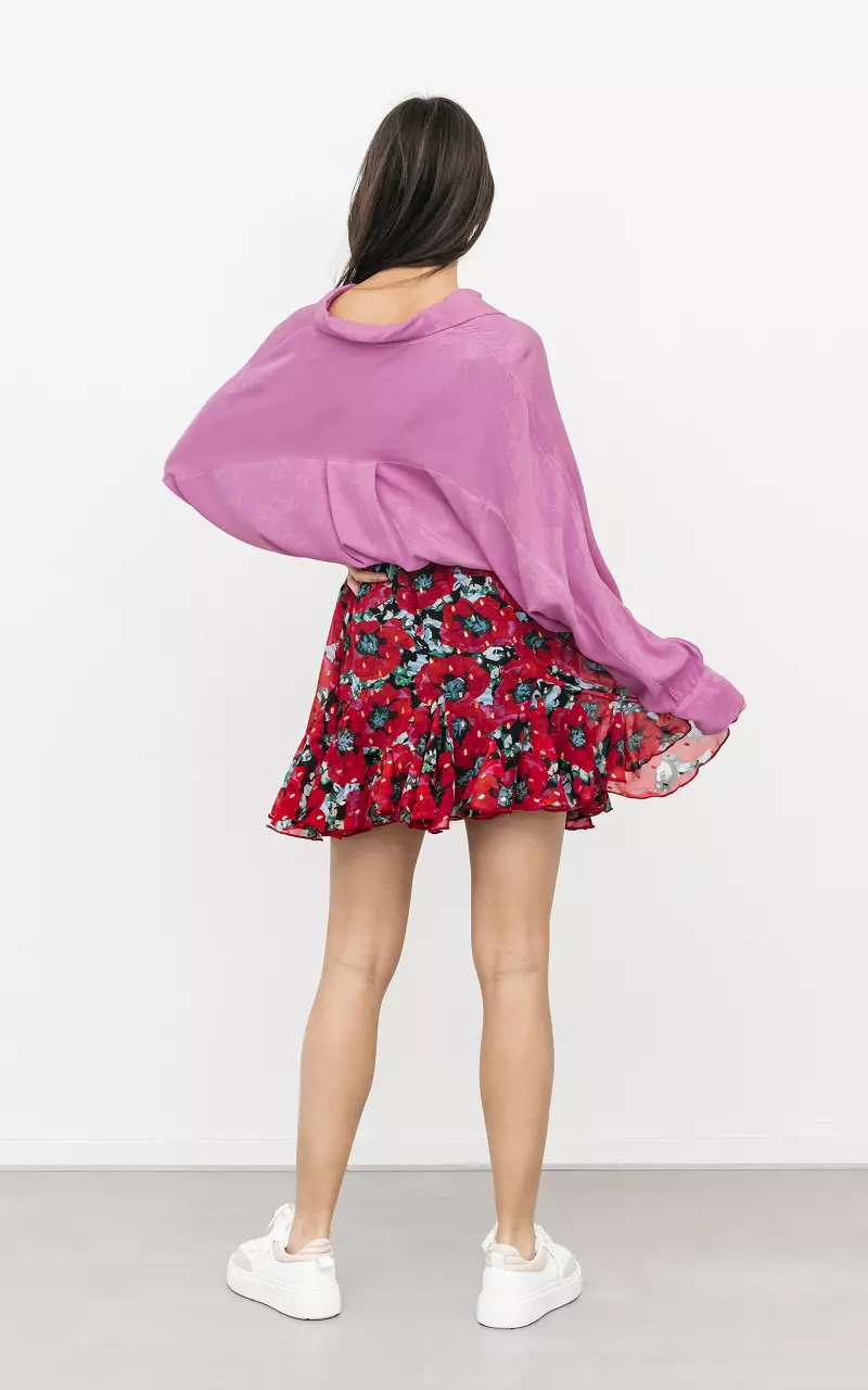 Skirt with floral print Red Light Blue