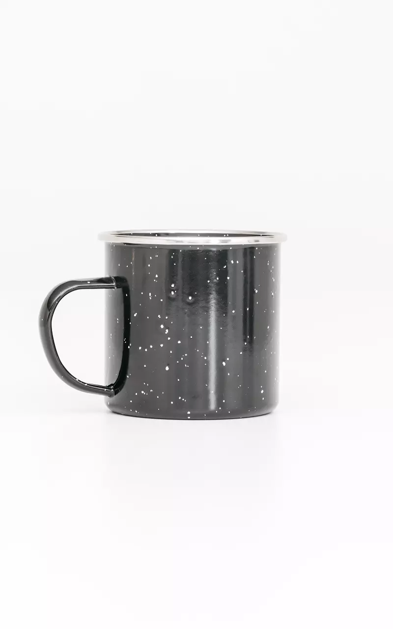 Mug made of emaille Black White