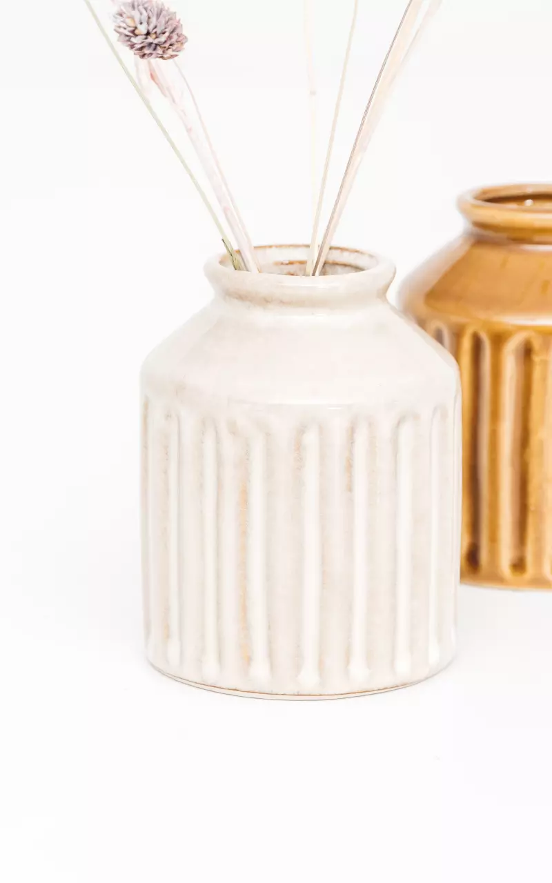 Hübsche Keramik-Vase Beige