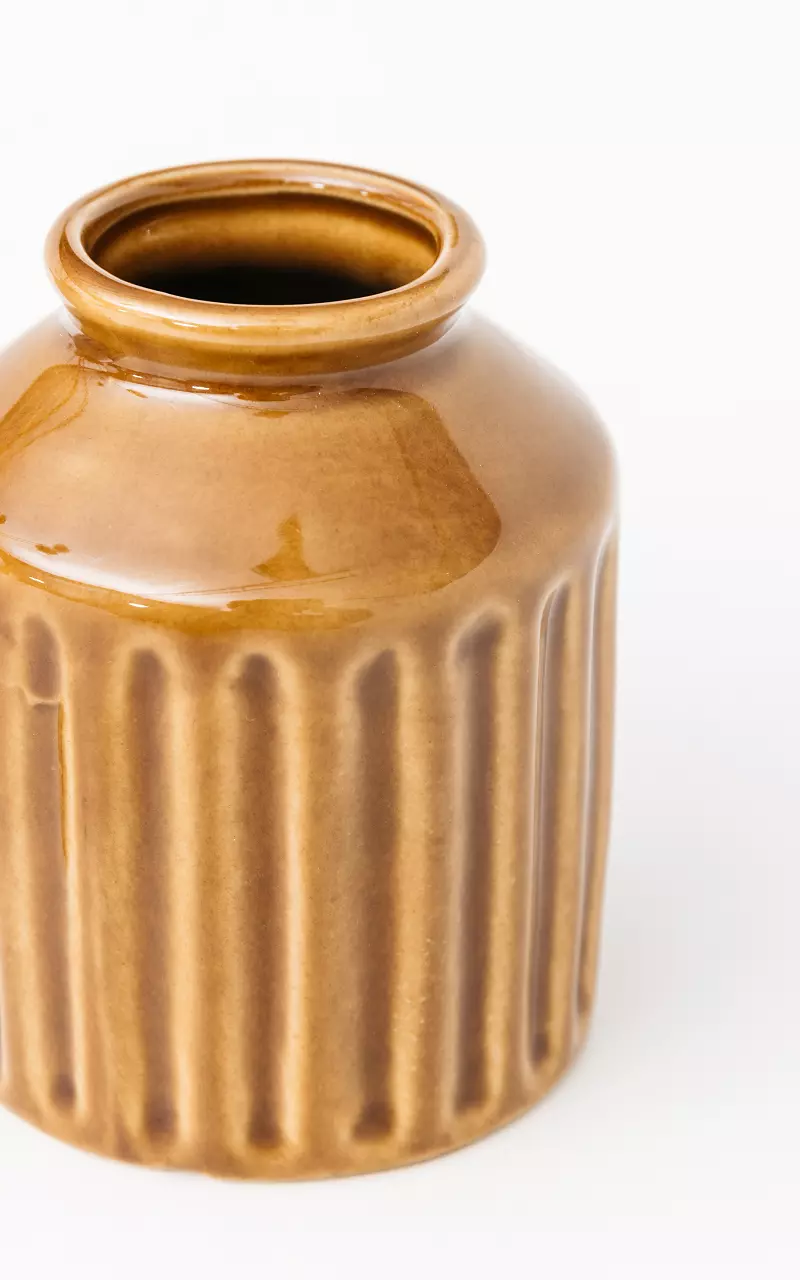 Hübsche Keramik-Vase Ockergelb