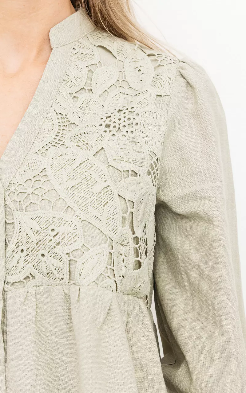 Niedliches Kleid mit Spitzen-Details Hellgrün