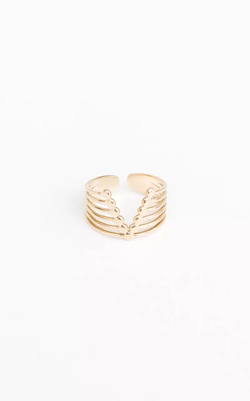 Ring mit Dreieck-Muster Gold