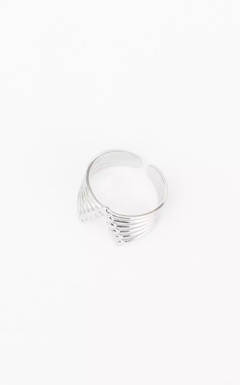 Verstelbare ring van stainless steel Zilver