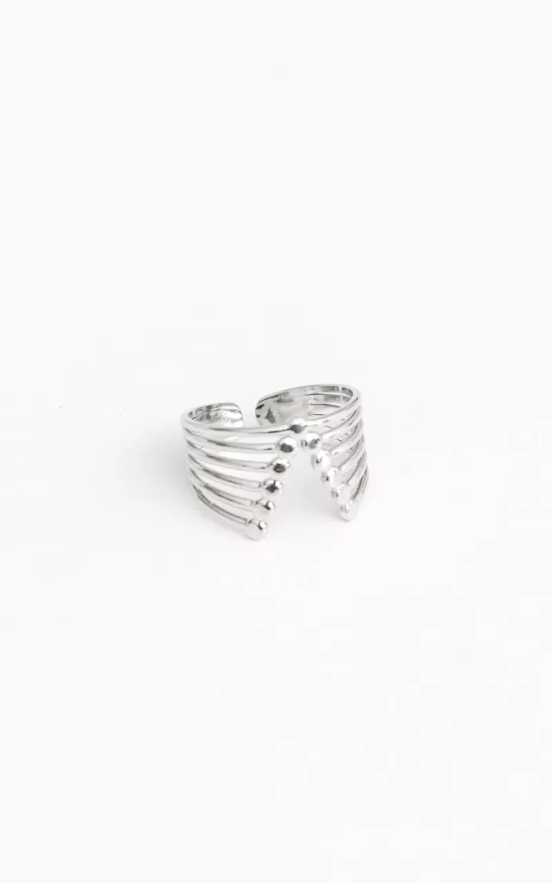 Verstelbare ring van stainless steel Zilver