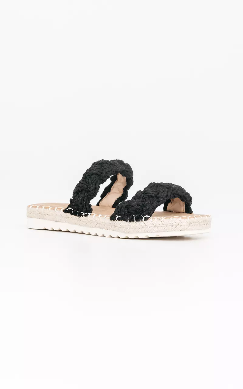 Flip-flops with braided sole Black