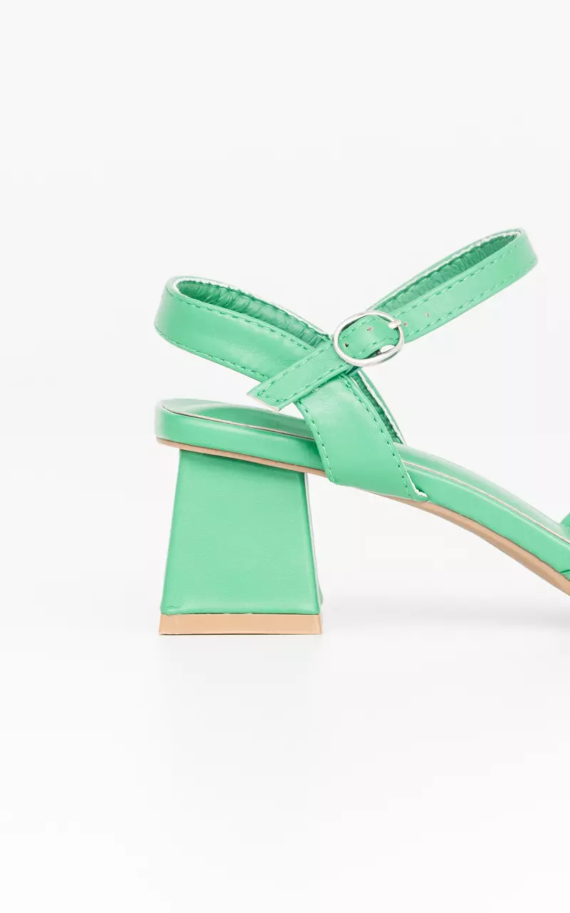 Heels with squared nose Green