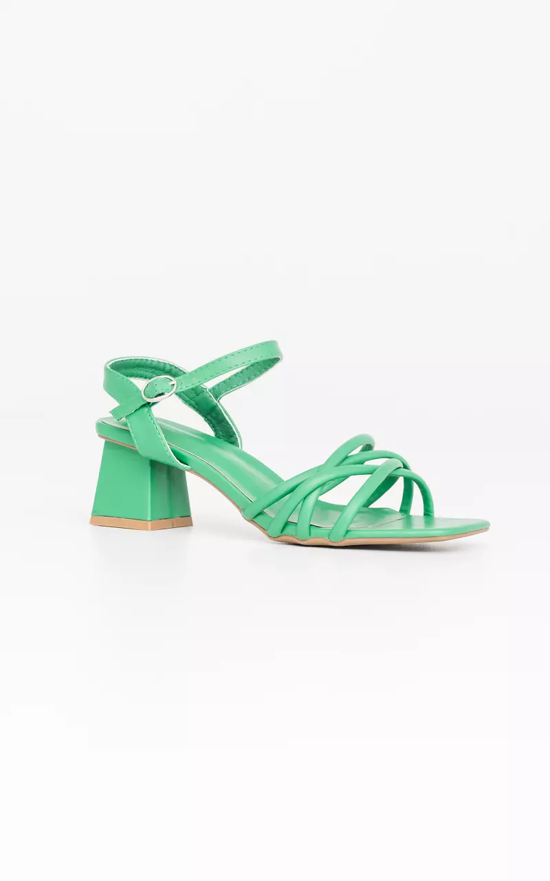 Heels with squared nose Green