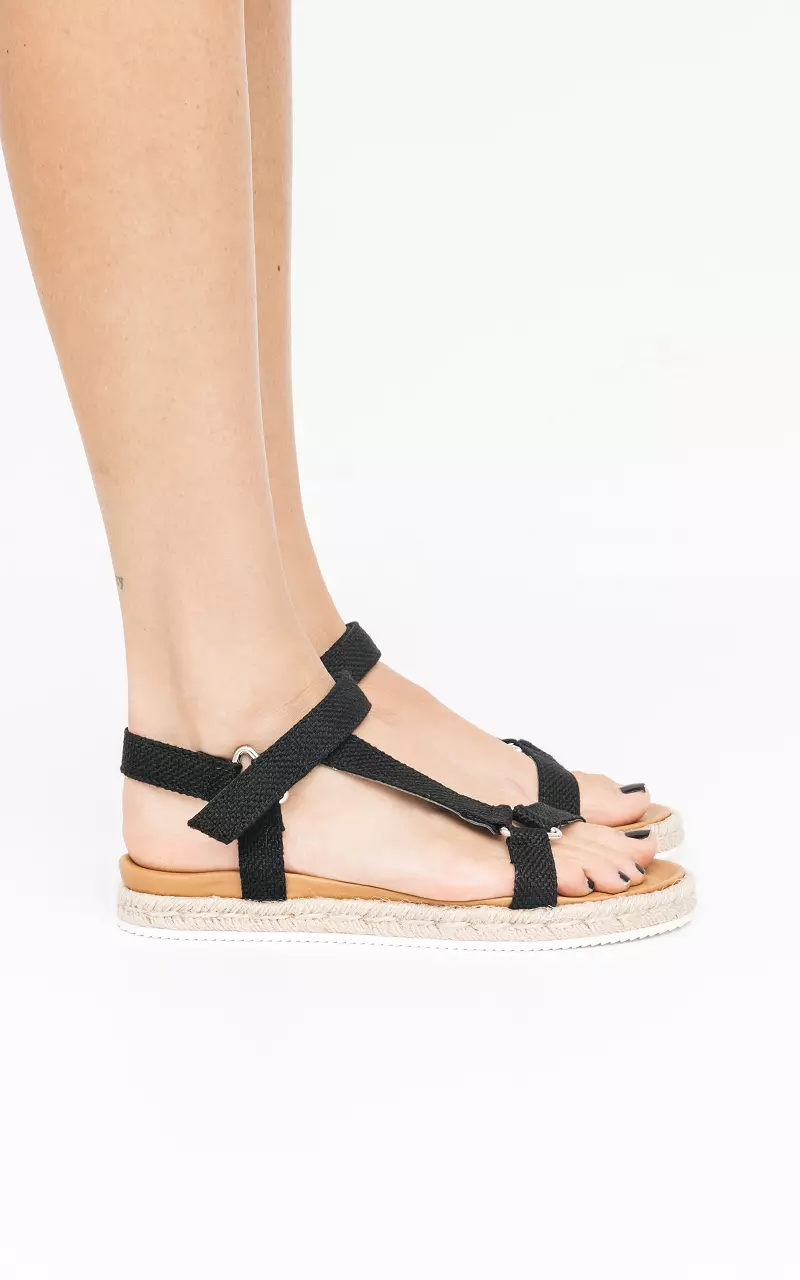 Sandals with velcro closure Black
