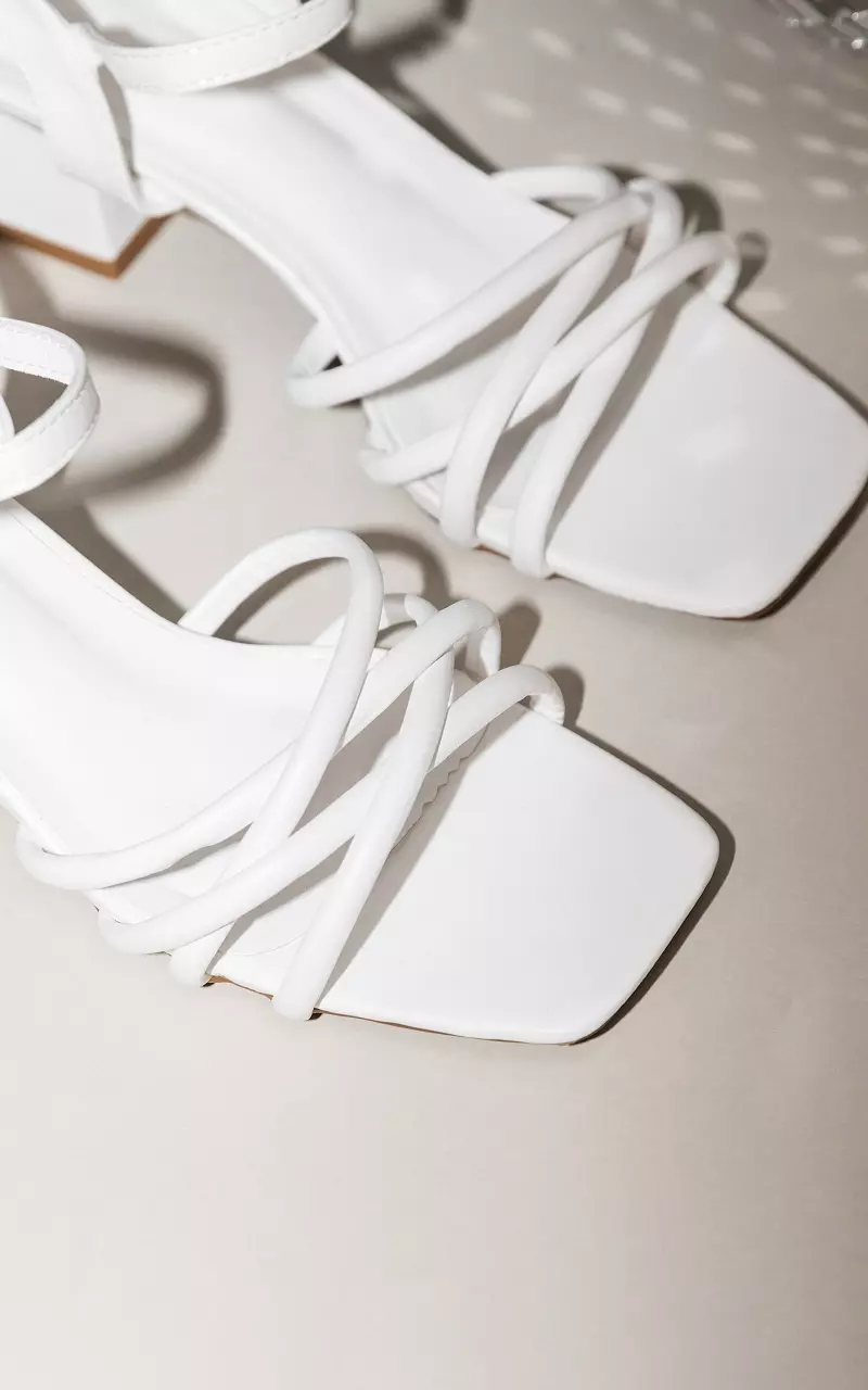 Sandalen mit Blockabsatz Weiß