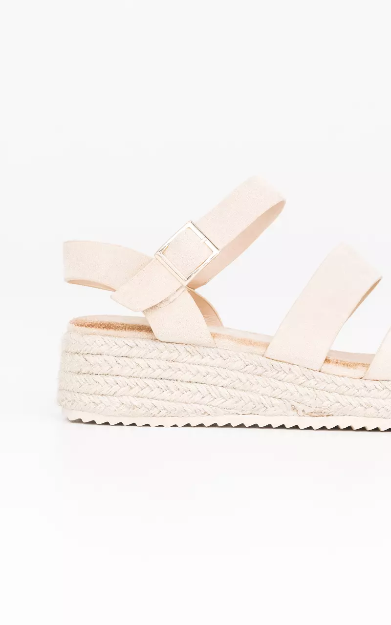 Sandal with suede look Beige