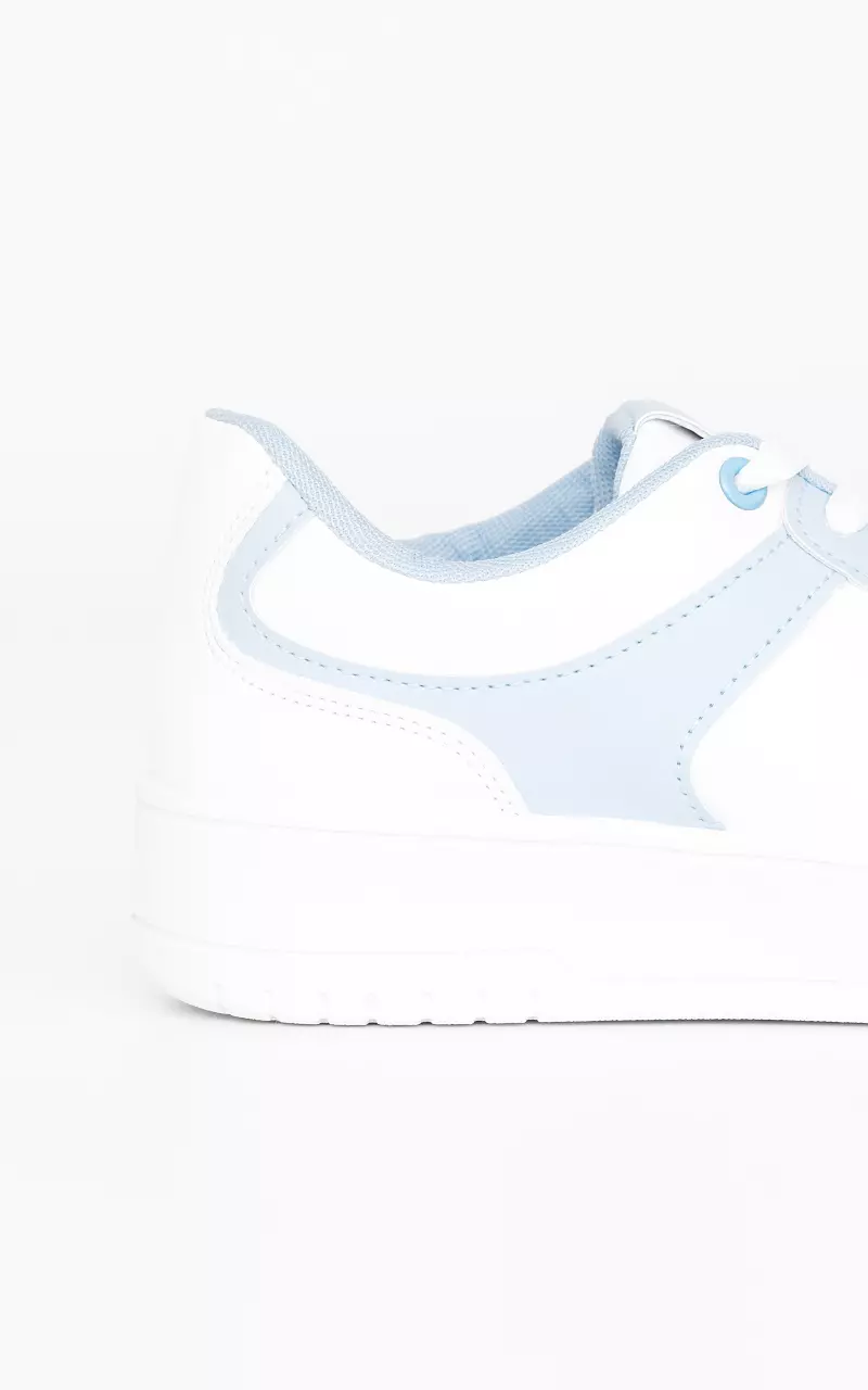 Leather-look sneakers White Light Blue