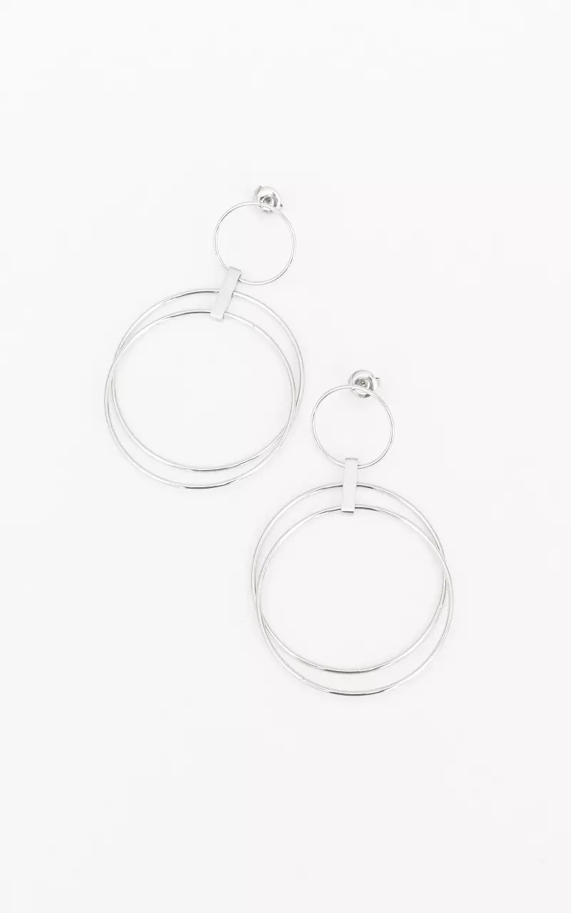 Stainless steel earrings with pendant Silver