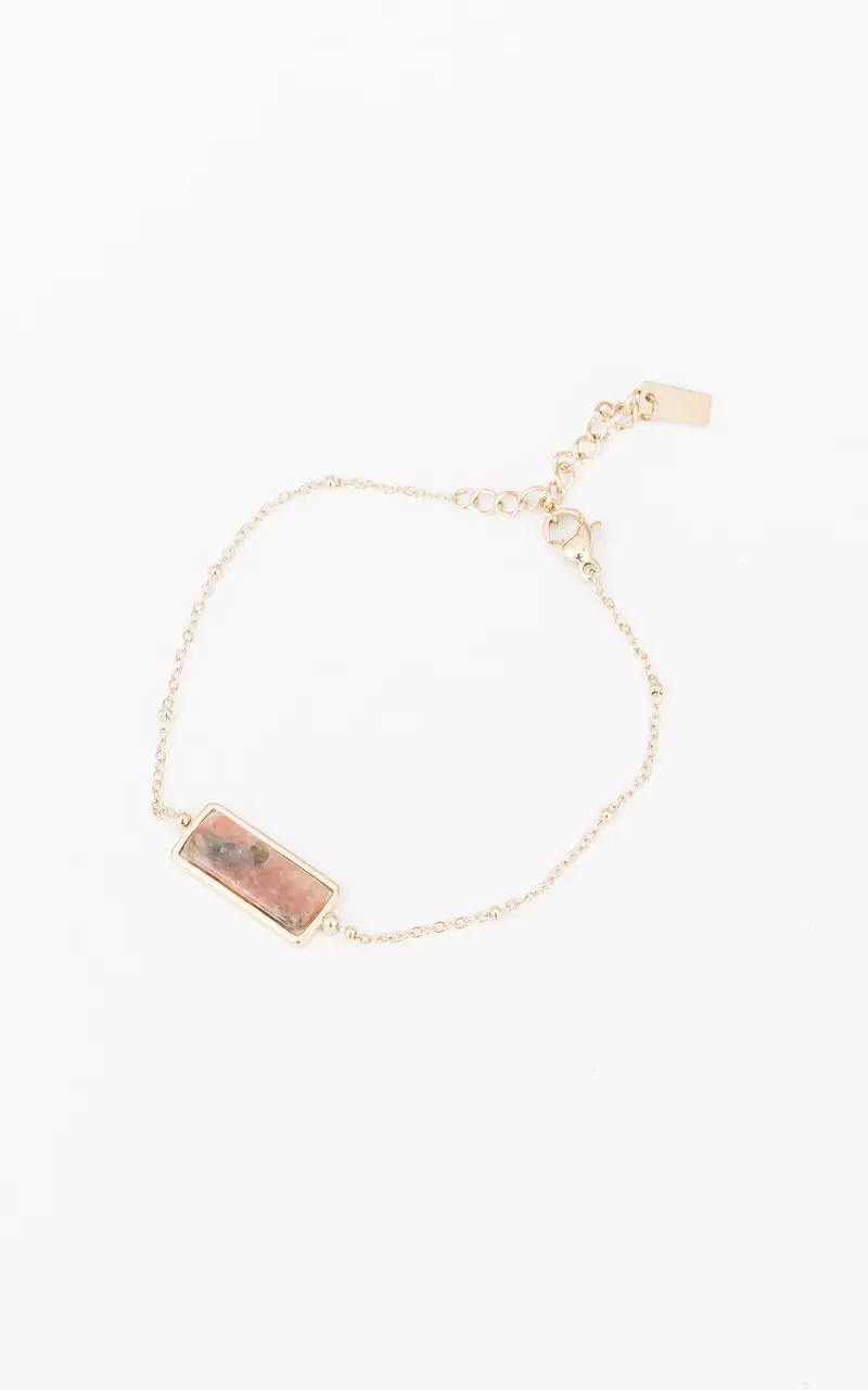 Bracelet with coloured stone Gold Light Pink