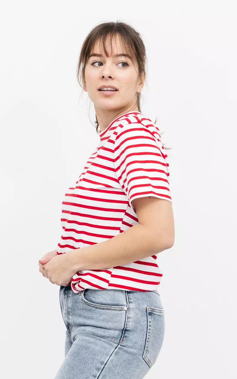 Striped t-shirt White Red
