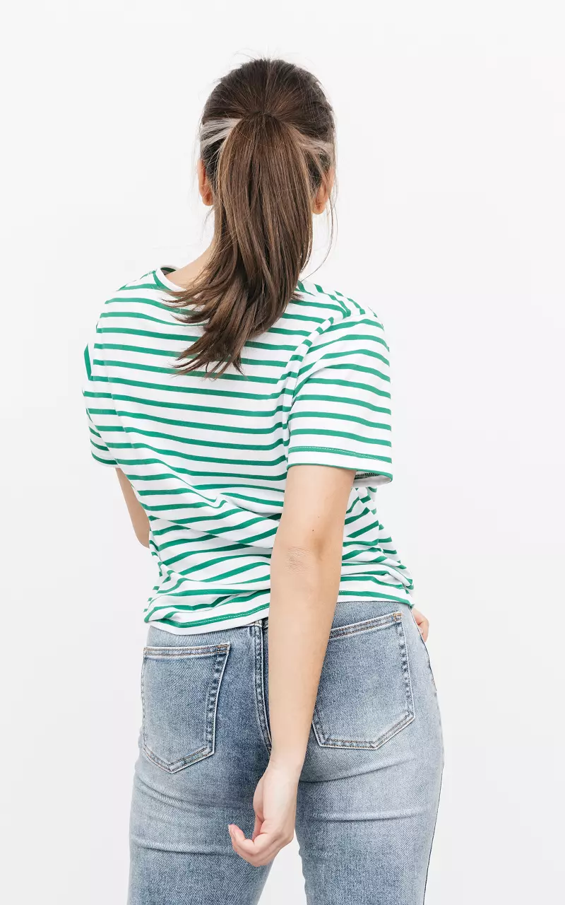 Striped t-shirt White Green