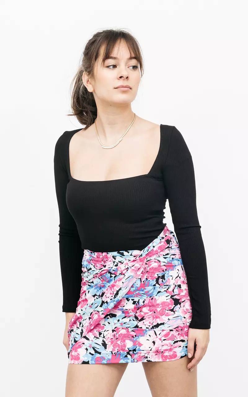 Floral print skirt Blue Pink